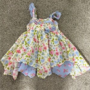Nannette Floral Ruffle Cotton Kids Sun Dress Girl's Size 6-9 Months
